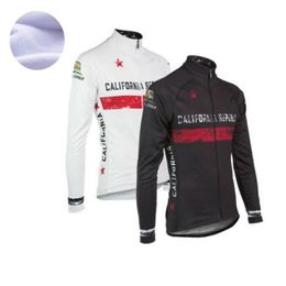 2022 California Republic Flag Winter Thermal Fleece Cycling Jacket Long Sleeve Jersey260a