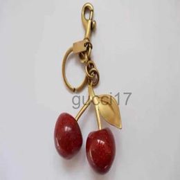 cherry charm Luxury Parts Accessories Handbag pendant keychain womens exquisite crystal Cherry car accessories highgrade pendant L3 JU29