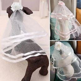 Dog Apparel Pet Wedding Veil Bridal Costume Boutique Classic Sheer Decoration Tools Puppy Cat Pets Dress Accessories