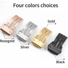 Stainless Steel Watch Clasp for for HUB 18mm 20mm 22mm 24mm Black Silver Rose Gold Brushed Deployment Watchband Buckle1319p