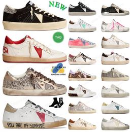 Mens Womens Designer goldens Shoes Green Pink White Sparkle Golden Pink Silver Gooses Ice Blue Black Luxury Shoe hi mid Ball all satr Sports Sneakers Trainers Big Size