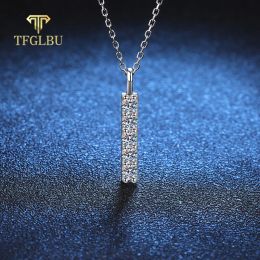 Pendants TFGLBU 0.5CTTW Certified Excellent Cut Moissanite Pendant for Women S925 Sterling Silver Necklace Elegant Shiny Diamond Jewellery