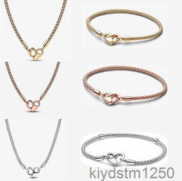 New Gold Bracelet Heart Buckle Necklace for Women Fashion Luxury Party Gift Diy Fit Pandoras Bracelets High Quality Necklaces with Box Iye4