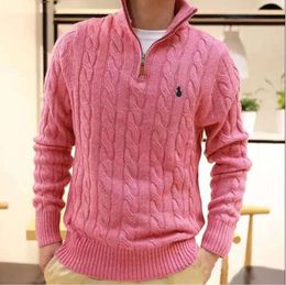 Mens Designer Polo Sweater Fleece ralphs Shirts Thick Half Zipper High Neck Warm Pullover Slim Knitting Lauren Jumpers megogh 9912UI