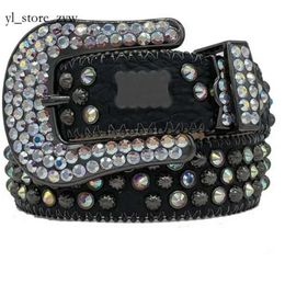 Belts Designer Bb Belt Simon Belts For Mens Womens Shiny Diamond Belt Black On Black Waistband Fashionable Blue White Multicolour With Bling Rhinestones As Gift 9773