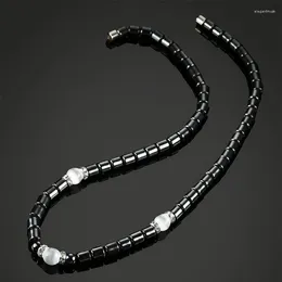 Pendant Necklaces Q0KE For Creative Black Hematite Necklace With Cylindrical Bead Jewellery Gift