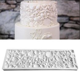 Baking Moulds Sea Creature Flip Sugar Silicone Cake Mould Ocean Series Exotic Conch Shell Rim Dry Paisley Moulds