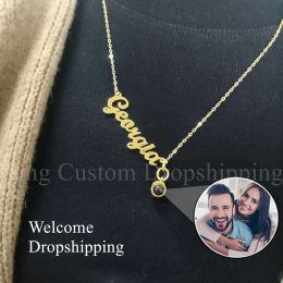 Necklaces Custom Projection Pendant Circle Necklace Letter Name Personalized Photos and Anniversary Gifts are Worth Collecting