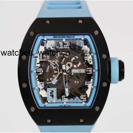 Mens Watch RM Wrist Watch Richardmillie Wristwatch Rm030 Argentina Blue Black Carbon Hollow Date Dynamic Storage Men