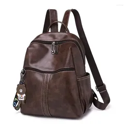 School Bags Outdoor Travel Bag High Quality PU Leather Backpacks Ladies Large Capacity Shoulder