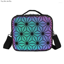 Evening Bags Laser Luminous Holographic Female Handbags Crossbody Women Shoulder Bag Geometric Plaid Hologram Small Square
