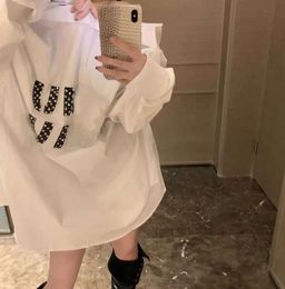 Summer ventilate Shirt Designer Blouse Fashion All-match Ice Silk Cotton Shirts Rhinestone Letters Long Sleeved Womens Casual Coat