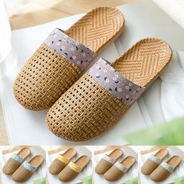 Slippers Women's Home Indoor Cover Toe Couples Linen Wood Mukluks Socks For Women Open