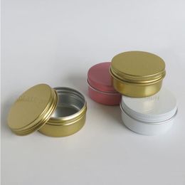 100 x 50G Empty Metal face cream jar small Aluminum candy Case Pot Containers white aluminum candle packaging 50g Tin Lldnb