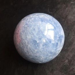 Decorative Figurines Blue Celestite Quartz Ball Natural Crystal With Base Healing As Gift