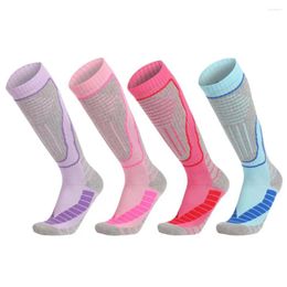 Sports Socks 1 Pair Thermal Men Women Winter Long Warm Compression Non-Slip Ski For Hiking Snowboarding