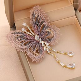 Brooches High Quality Cute Cubic Zircon Butterfly For Women Classic Insect Weddings Office Collar Pins Gifts