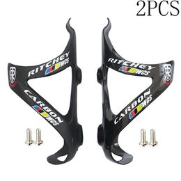 2PCS Full Carbon Fibre Bicycle Water Bottle Cage MTB Road Bike Bottle Holder Ultra Light Cycle Equipment MatteGloss 240118