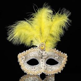 Party Masks Mask Feathers Wedding Masquerade Venetian Women Lady Sexy Carnival Mardi Gras Costume G1171287P Drop Delivery Home Garde Dhiuj