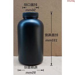 free shipping 1000ml 2pcs/lot black plastic (HDPE) medicine packing bottle,capsule bottle with inner caphigh qualtity Wkmcb