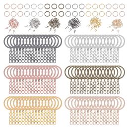 Chains 450PCS Key Ring with Chain & 8mm Small Screw Eye Pins Hooks for DIY Keychain Making Make Your Own Key Ring 6 Colours