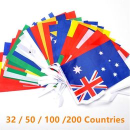 50 100 200 Countries Flag 1 String Hanging Banner International World Flags Bunting Rainbow For Party Decor Decoration2730