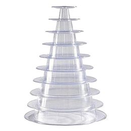 Jewelry Pouches Bags 10 Tier Cupcake Holder Stand Round Macaron Tower Clear Cake Display Rack For Wedding Birthday Party Decor2164