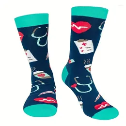 Men's Socks 1pair Funny Printed Themed Novelty Workers For Nurses Doctors