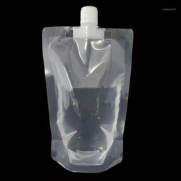 100 Pcs Sealed Liquid Disposable Transparent Packaging Bag Drink Pouch Coffee With Nozzle Milk Juice Beverage Durable Stand Up1252c