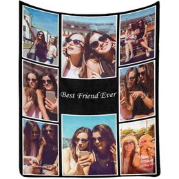 Collage di foto personalizzato Letto personalizzato per la famiglia con immagini Testo Best Friends Kids Personalizza le tue foto su una coperta per regali commemorativi di compleanno