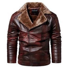 Men Fashion Leather Jacket Men Autumn Motorcycle Slim Fleece Jacket Coat Men Winter Outdoor Casual Motor Biker PU Leather Jacket 240125