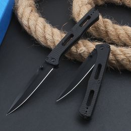 HB417 Pocket Folding Knife 440C Black Titanium Coating Blade Nylon Plush Glass Fibre Handle Outdoor EDC Knives with Retail Box