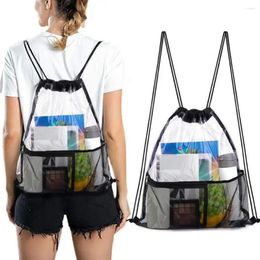 Storage Bags Clear Clutch Bag PVC Drawstring Pouch Fashion String Backpack For Outdoor Sports