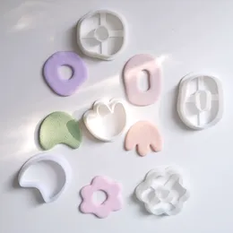 Craft Tools Irregular Geometric Simple Soft Pottery Handmade Earrings Cutting Mould Flower Pattern Polymer Clay Jewellery Pendant Cookie Making