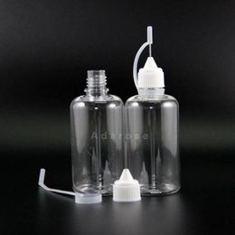 50ML 100PCS PET Dropper bottle Metal Needle Tip Needle Cap High transparent dropper bottles Squeeze Vapor E cig Rrgfq Jphqc