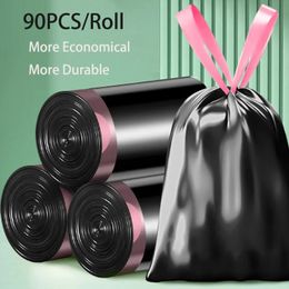 90pcs180pcs Kitchen Household Drawstring Type Garbage Bag4 Gallon Trash Bags 4 Heavy Duty 240125