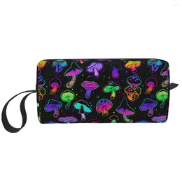 Cosmetic Bags Mushrooms Makeup Bag Pouch Travel Toiletry Small Storage Purse Men Women