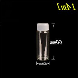 100 pcs 14 mm Screw Mouth Glass Bottles White Plastic Cap Empty Vials Creative DIY 22X60 mm 10 ml Jars Bcult