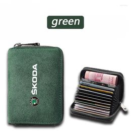 Car Organizer Driving License Wallet Card Sleeve Bag For Skoda Octavia 2 A7 A5 Rapid Fabia Yeti Superb KAMIQ Kodiaq SCALA Virs Accessories