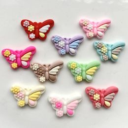 Craft Tools 10pcs Butterfly Flat Back Resin Hair Bow DIY Decoration Mobile Phone Earring Accessories Scrapbook Embellishments