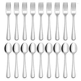 Dinnerware Sets 24Pcs Forks And Spoons Silverware Set Stainless Steel Flatware Cutlery For Home Kitchen Restaurant