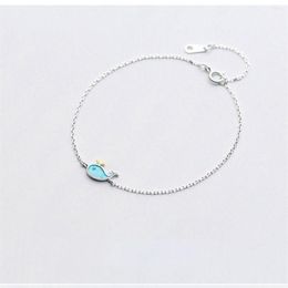 Link Bracelets 1PC Epoxy Accessories Fashion Girls Gift Silver Bracelet For Women Cuff Cute Whale Dolphin349V