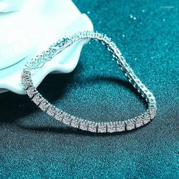 Link Bracelets 4mm Tennis Bracelet Necklace For Women 925 Sterling Silver D VVS1 Lab Diamond Gemstone Jewelry2500