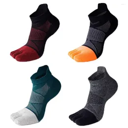 Men's Socks Anti-slip Absorb Sweat Winter Each Toe Running Cotton Soccer Tube Men Sport Short Five Finger