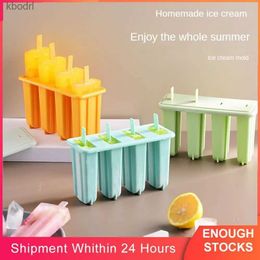 Ice Cream Tools 4 Grid Popsicle Moulds Easy Release Ice Pop Maker DIY Homemade Reusable Popsicle Mould Ice Pop Maker Kitchen Ice Cream Tools YQ240130