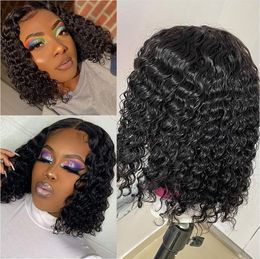 Curly Human Hair Front Bob Wig 4x4 5x5 13x4 13x6 Glueless Lace Wigs Pre Plucked Natural Hairline