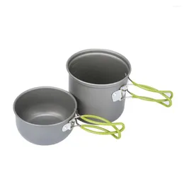 Dinnerware Outdoor Hiking Camping Cookware Set 2 Persons Portable Cooking Tableware Picnic Pot Pans Bowls With Equipment