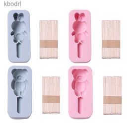 Ice Cream Tools Ice Cream Mold Bunny/Bear Shape Ice Pop Mold Popsicles Makers Kitchen Gadget Ice Popsicles Molds DIY Kitchen Accessories YQ240130