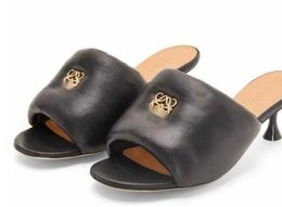 Summer Luxury Women Anagram Padded Sandals Shoes Popular Lambskin Slippers Lady Flip Flops Beach Slide Flat Casual