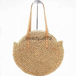 Shoulder Bags New Natural Ladies Tote large andbag and-woven big straw bag round popularity Women Soulder beac olidayqwertyui879